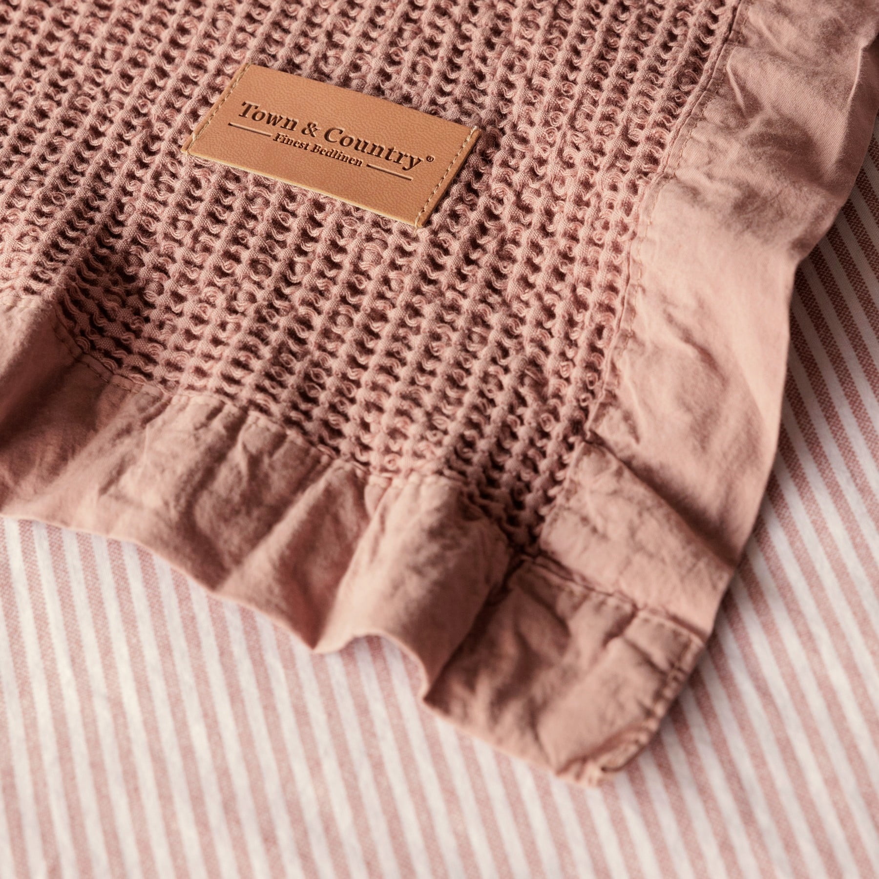 Everest wafelsprei rosewood 4 roze mousseline