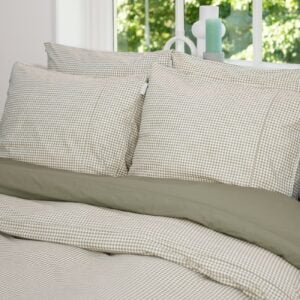 Gingham ruitje olijf groen