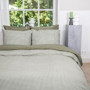 Gingham ruitje olijf groen