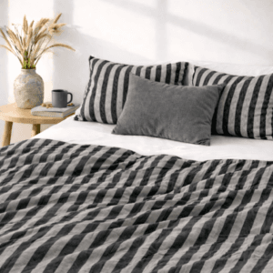 Jersey streep zwart dekbedset