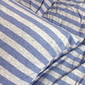 Jersey blauw grijs streep dekbedset