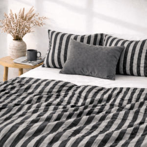 Jersey streep zwart dekbedset