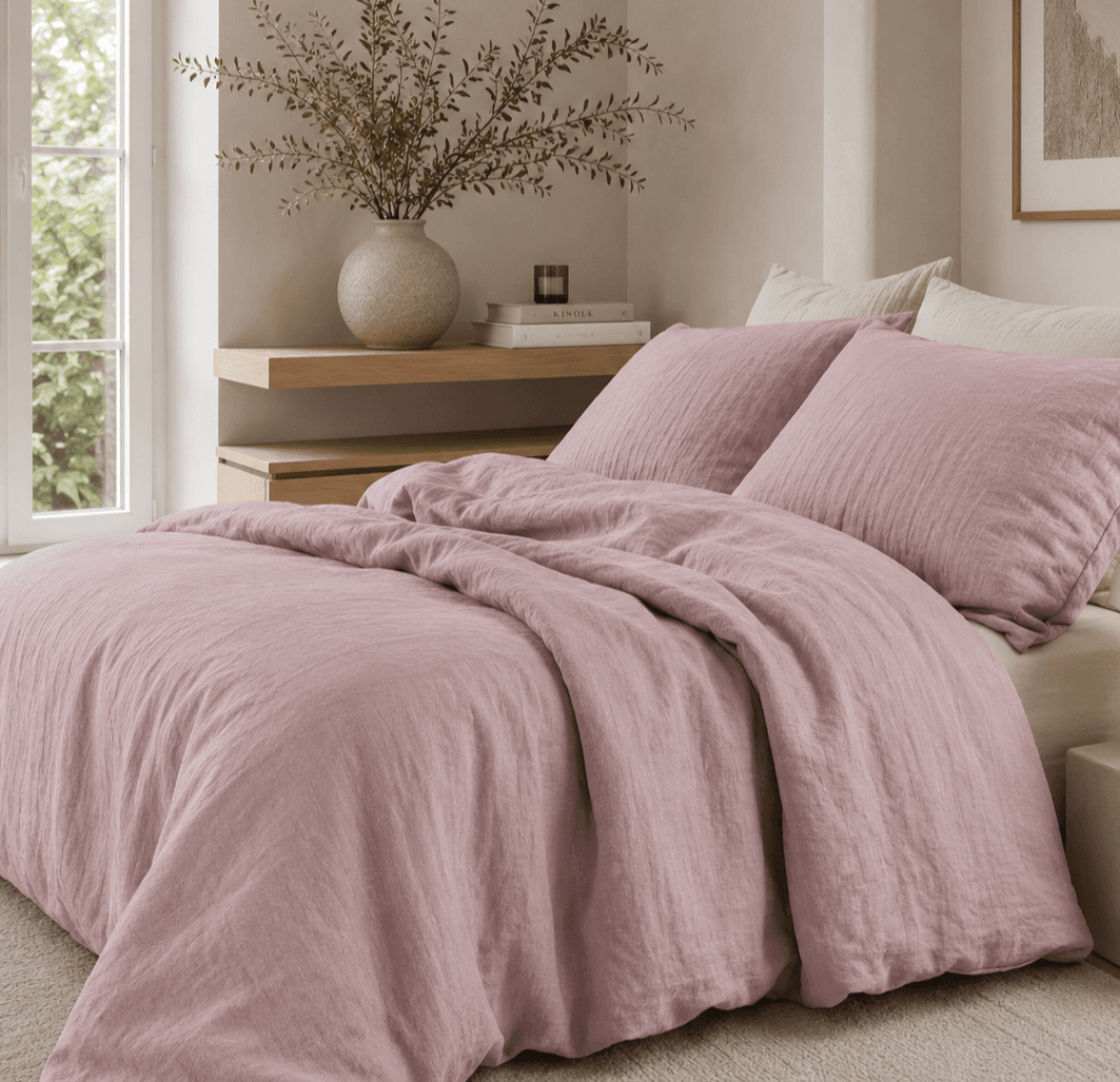 100 % linnen dekbedset mauve 2 100 % linnen dekbedset mauve