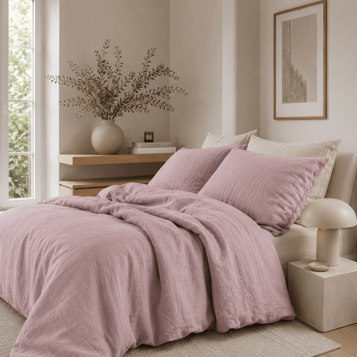 100 % linnen dekbedset mauve 4 100 % linnen dekbedset mauve - Afbeelding 3