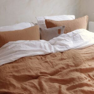 100 % linnen dekbedset caramel